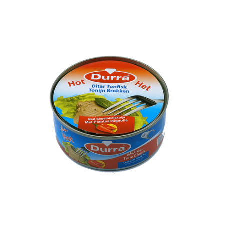 Tuna chunk - with vegetable oil - Hot - Al-Durra 160g