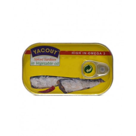 Sardine - with Chili Pepper in sunflower oil - Yacout 125g
